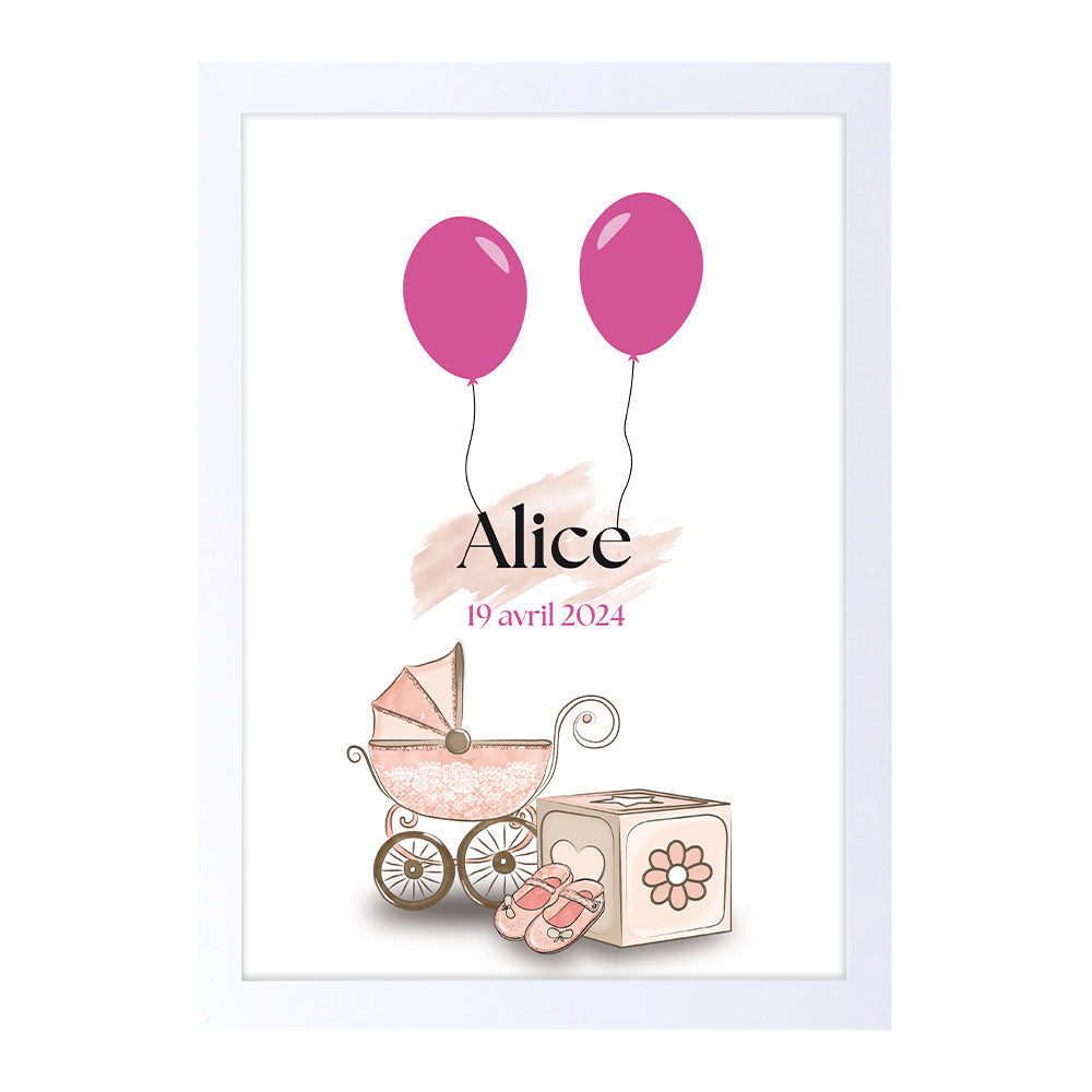 Affiche personnalisée - Naissance jouets Fille