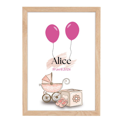 Affiche personnalisée - Naissance jouets Fille