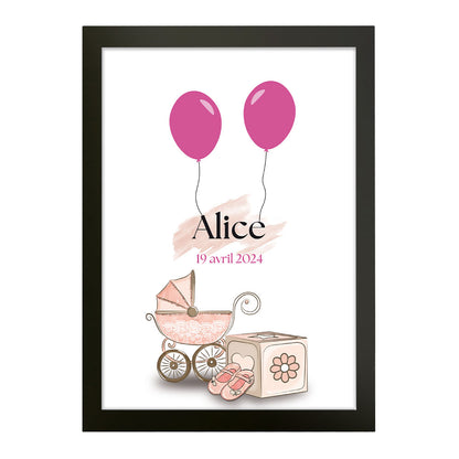 Affiche personnalisée - Naissance jouets Fille