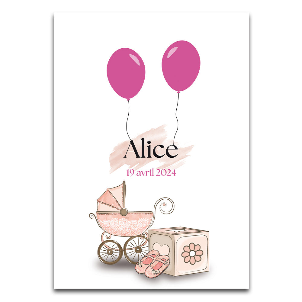 Affiche personnalisée - Naissance jouets Fille