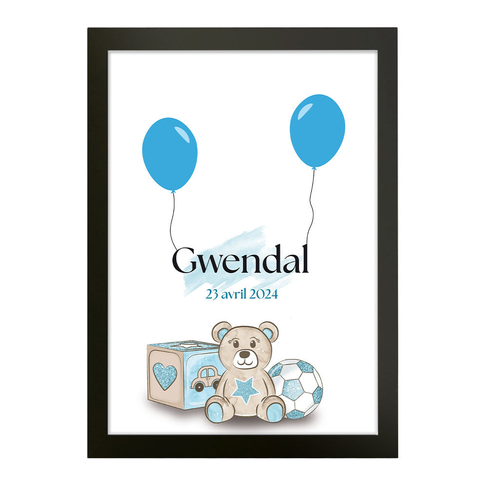 Affiche personnalisée - Naissance jouets Garçon