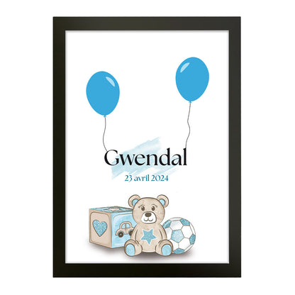 Affiche personnalisée - Naissance jouets Garçon