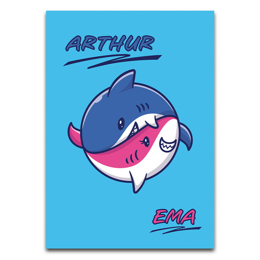 Affiche personnalisée - Requins Love X