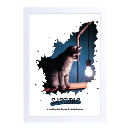 Affiche personnalisée - Animal de compagnie sur fond tache d'encre