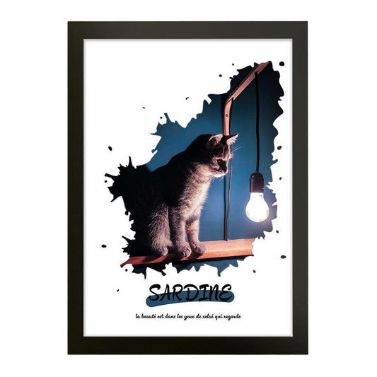 Affiche personnalisée - Animal de compagnie sur fond tache d'encre