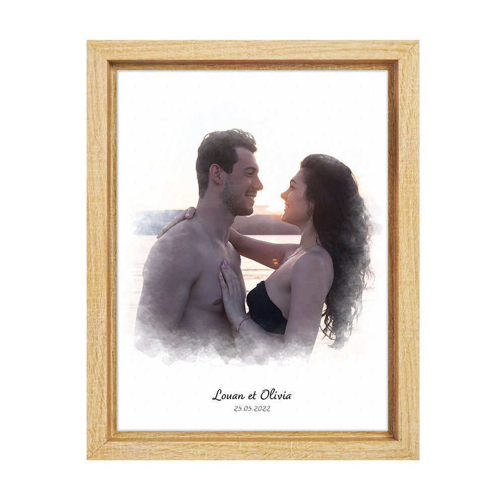 Affiche personnalisée - Effet Peinture Couple