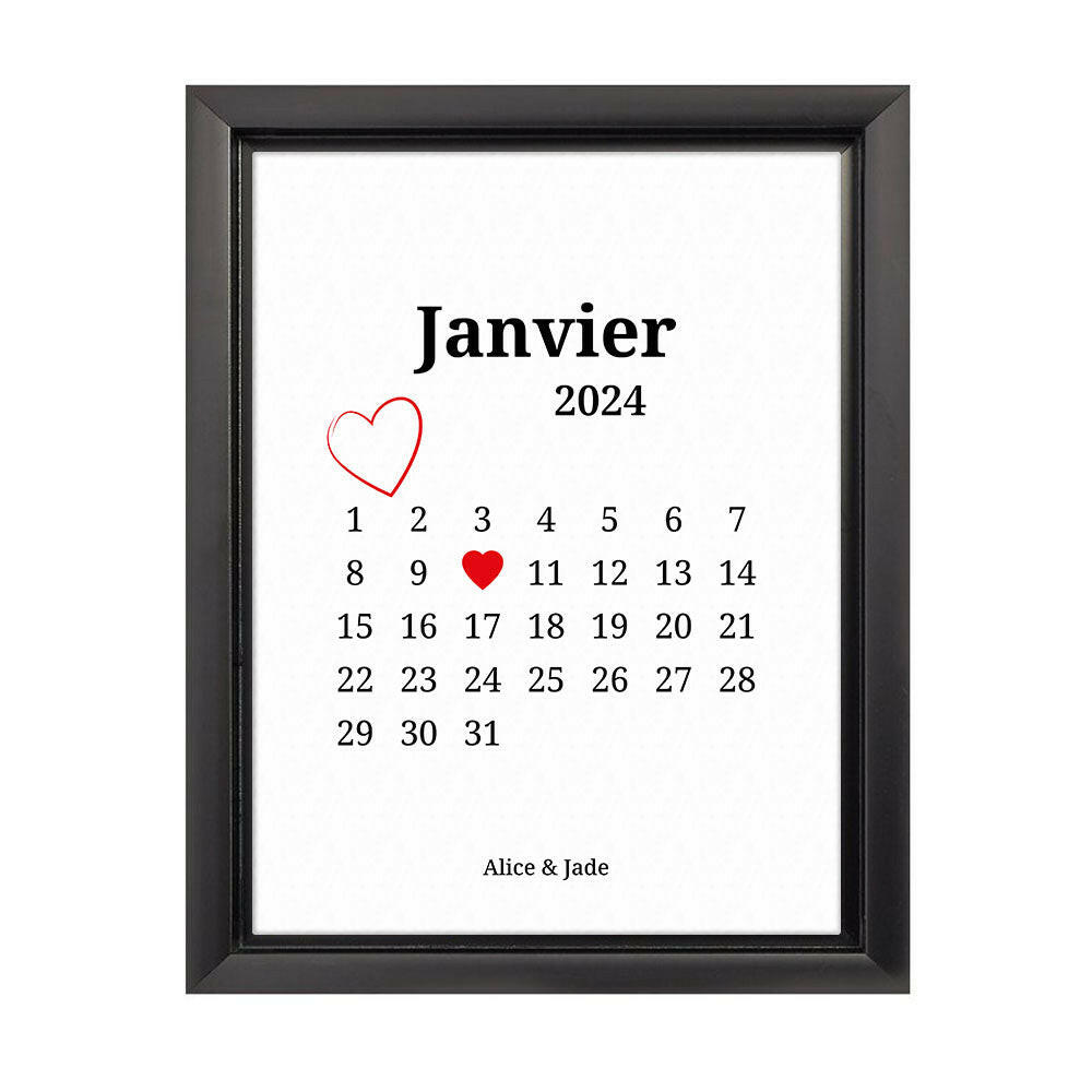 Affiche personnalisée - Date souvenir Amour