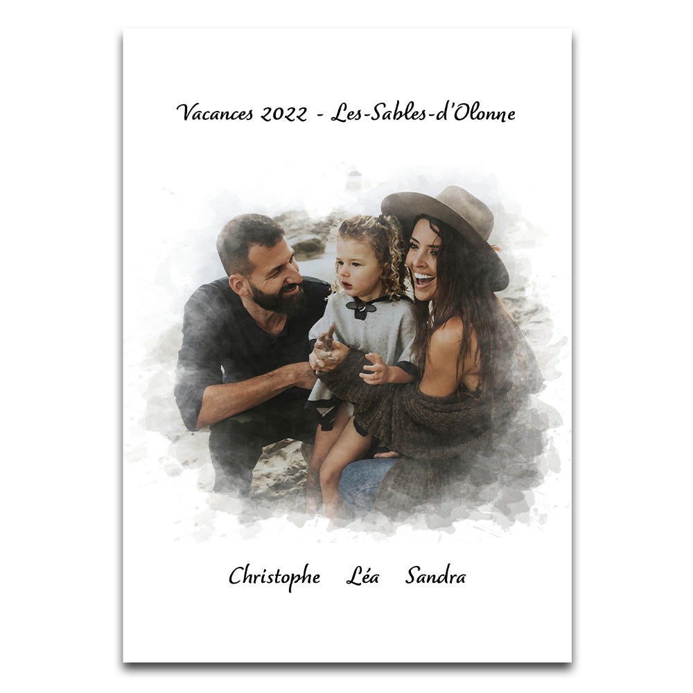 Affiche personnalisée - Famille Effet Peinture