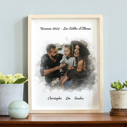 Affiche personnalisée - Famille Effet Peinture