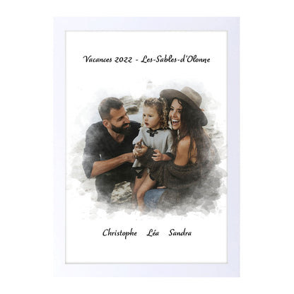 Affiche personnalisée - Famille Effet Peinture