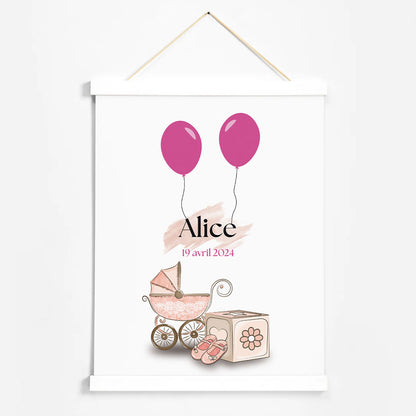 Affiche personnalisée - Naissance jouets Fille