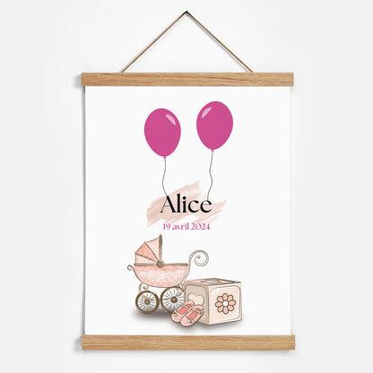 Affiche personnalisée - Naissance jouets Fille