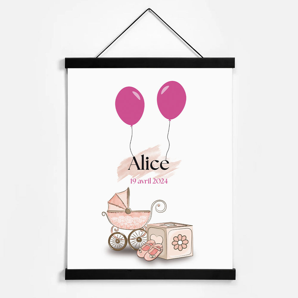 Affiche personnalisée - Naissance jouets Fille