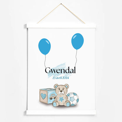 Affiche personnalisée - Naissance jouets Garçon