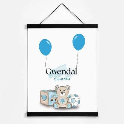 Affiche personnalisée - Naissance jouets Garçon