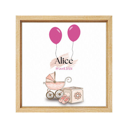 Affiche personnalisée - Naissance jouets Fille