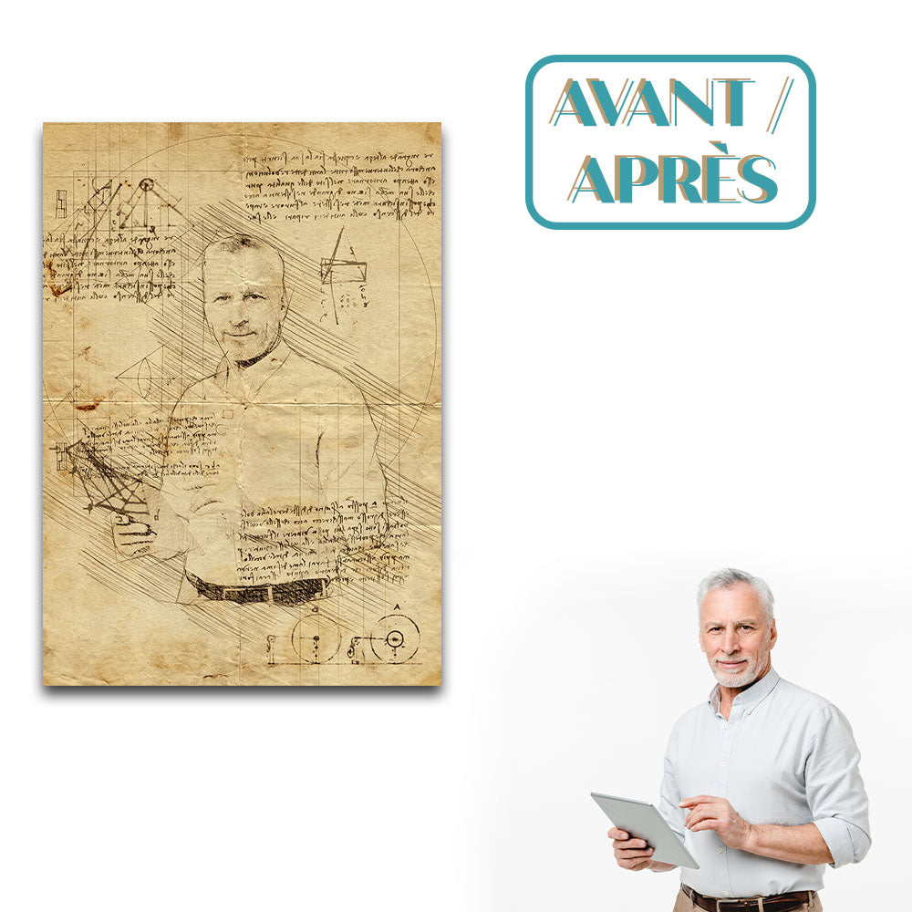 Affiche personnalisée - Portrait Artistique Croquis de Vinci