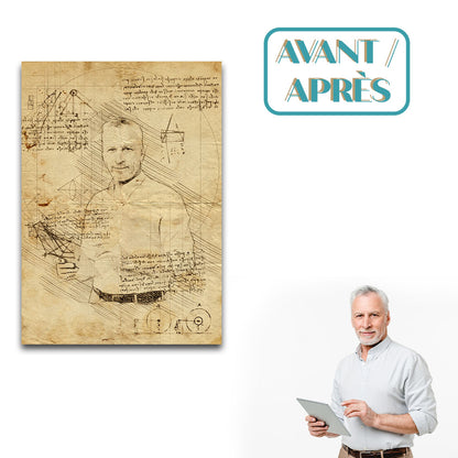 Affiche personnalisée - Portrait Artistique Croquis de Vinci