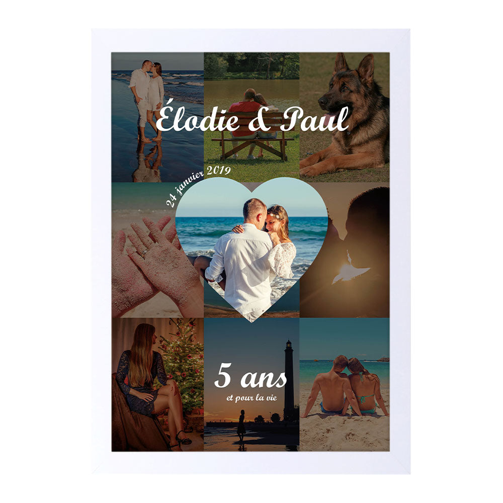 Affiche personnalisée - Date Anniversaire Couple