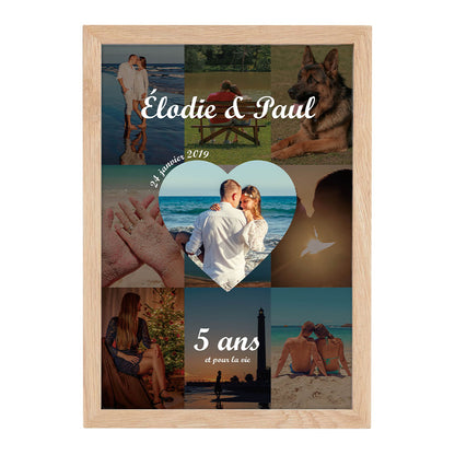 Affiche personnalisée - Date Anniversaire Couple