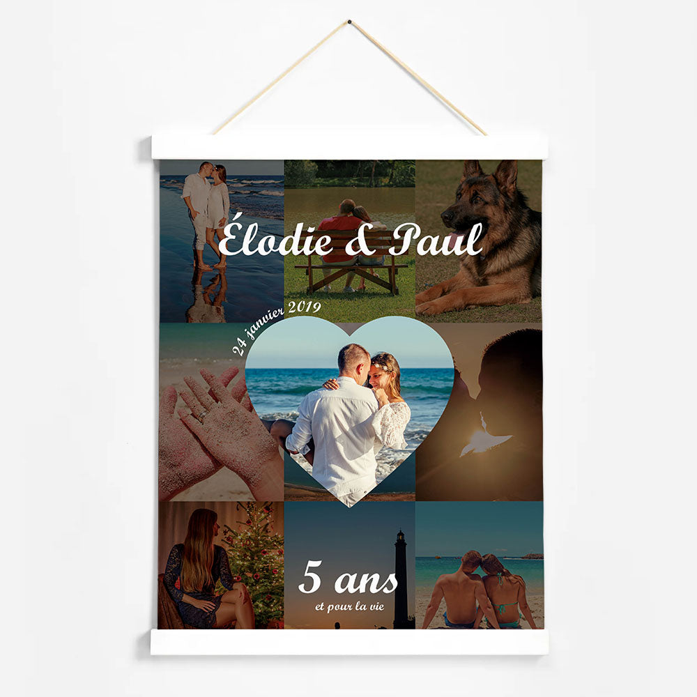 Affiche personnalisée - Date Anniversaire Couple