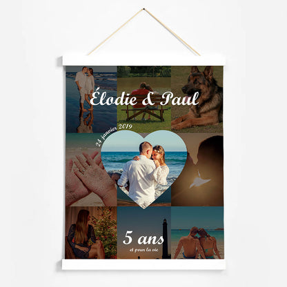 Affiche personnalisée - Date Anniversaire Couple