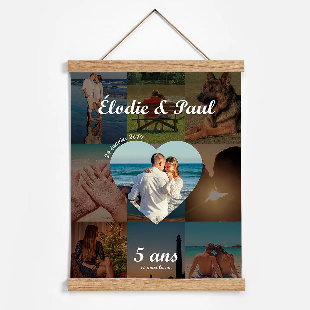 Affiche personnalisée - Date Anniversaire Couple