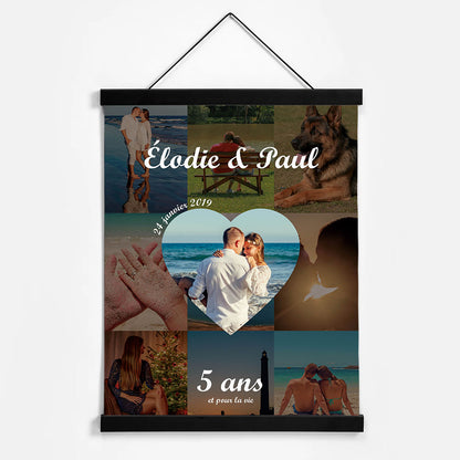 Affiche personnalisée - Date Anniversaire Couple