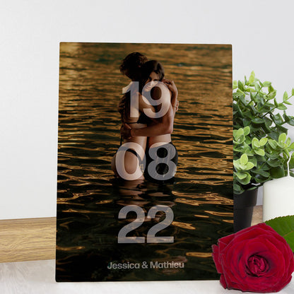 Affiche personnalisée - Date Anniversaire Couple avec Photo