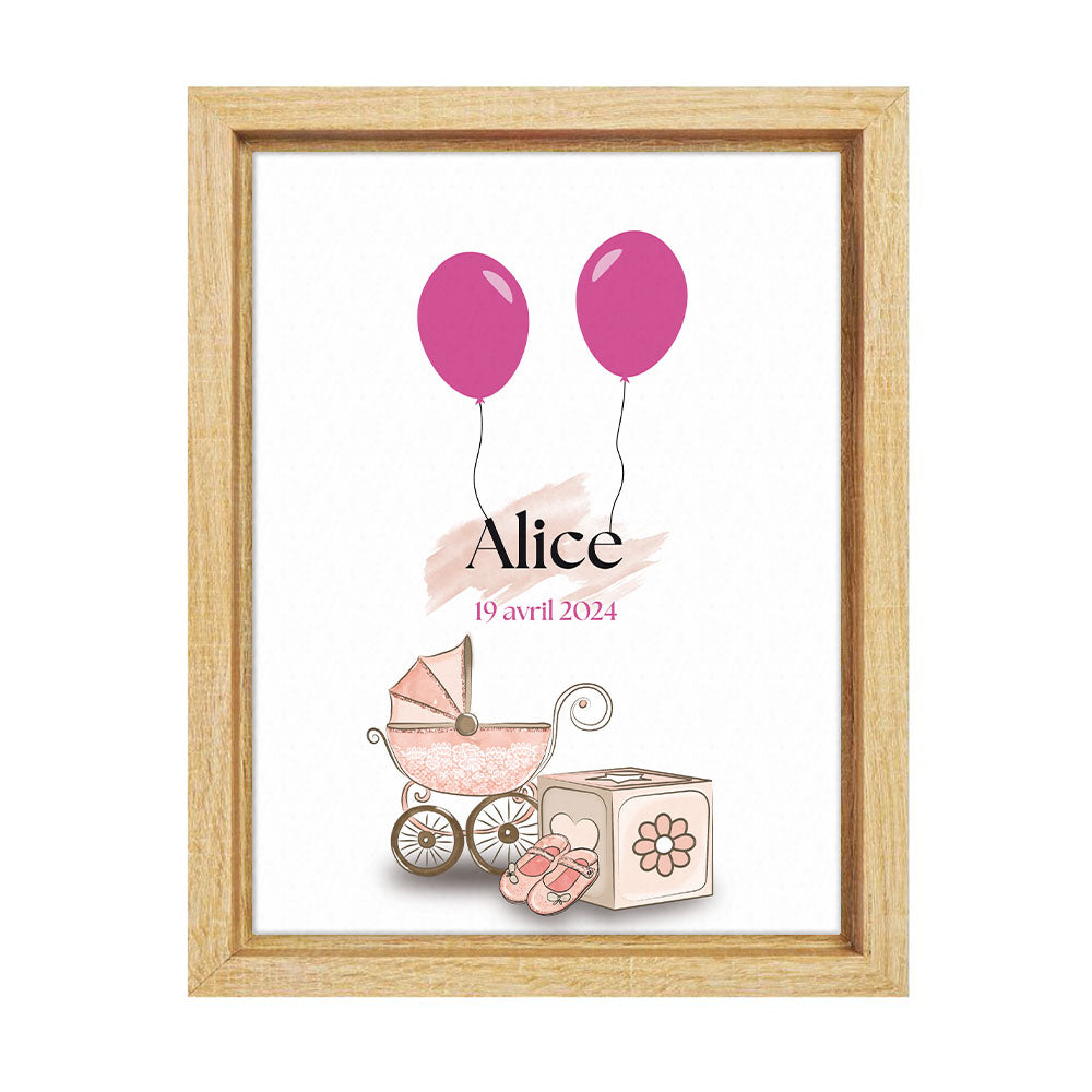 Affiche personnalisée - Naissance jouets Fille