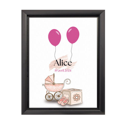 Affiche personnalisée - Naissance jouets Fille