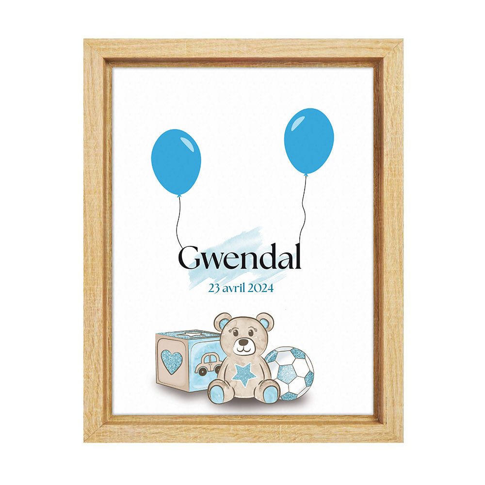 Affiche personnalisée - Naissance jouets Garçon